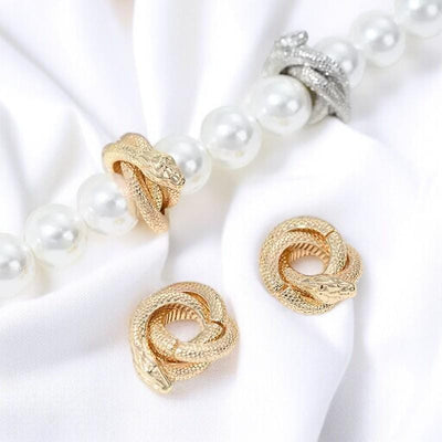 Gold Plated Snake Knot Charm Bead, Serpent Loop Spacer