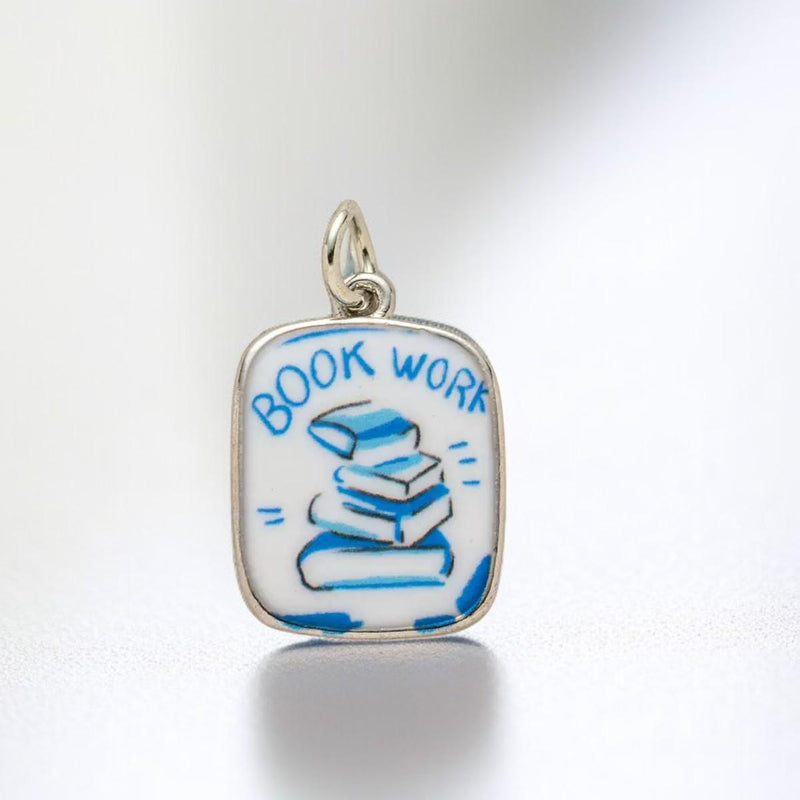 DIY Porcelain Charms, Blue Enamel Pendants, Hand Painted Style