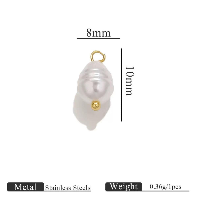 Gold Plated Faux Baroque Pearl Charms, Irregular Pendants