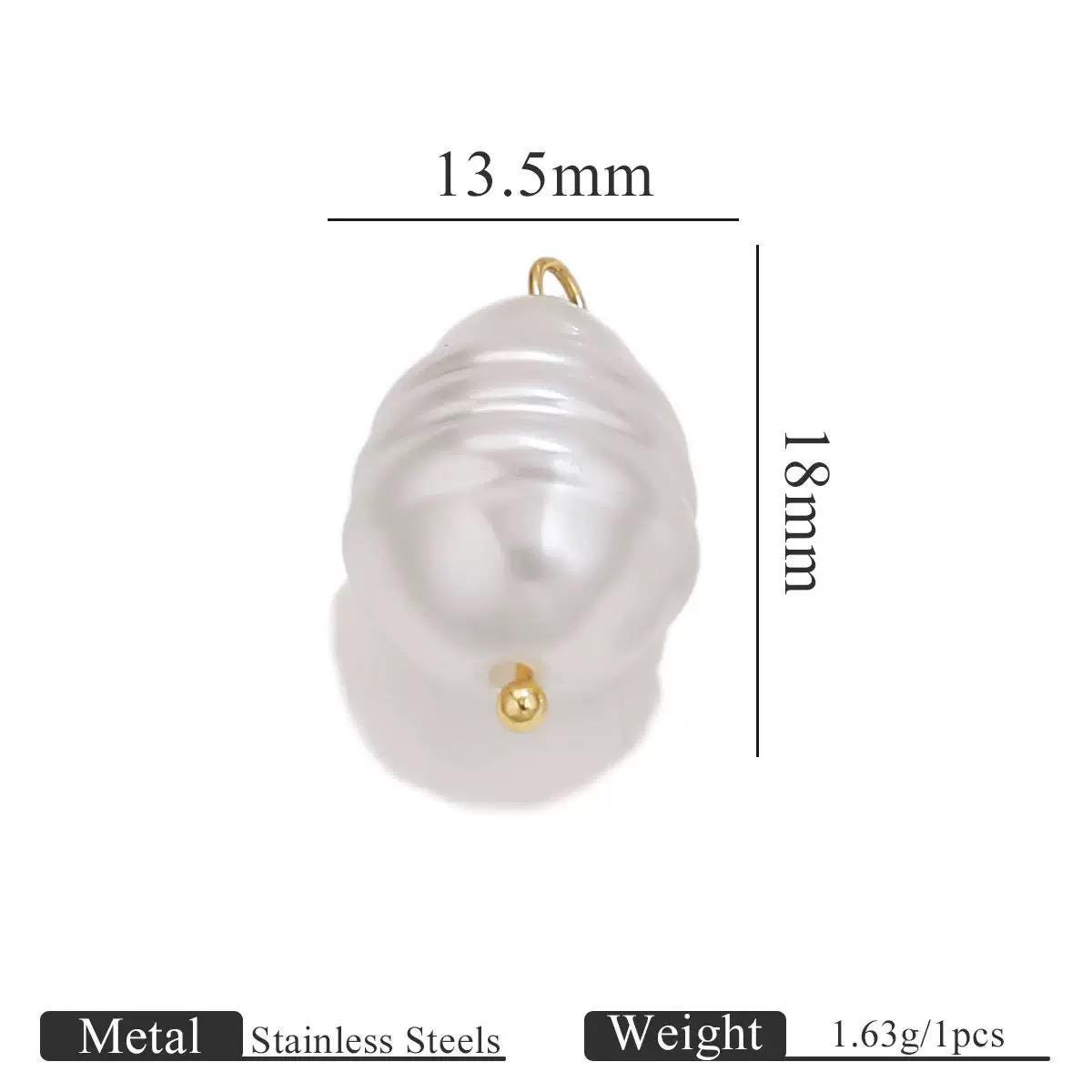 Gold Plated Faux Baroque Pearl Charms, Irregular Pendants