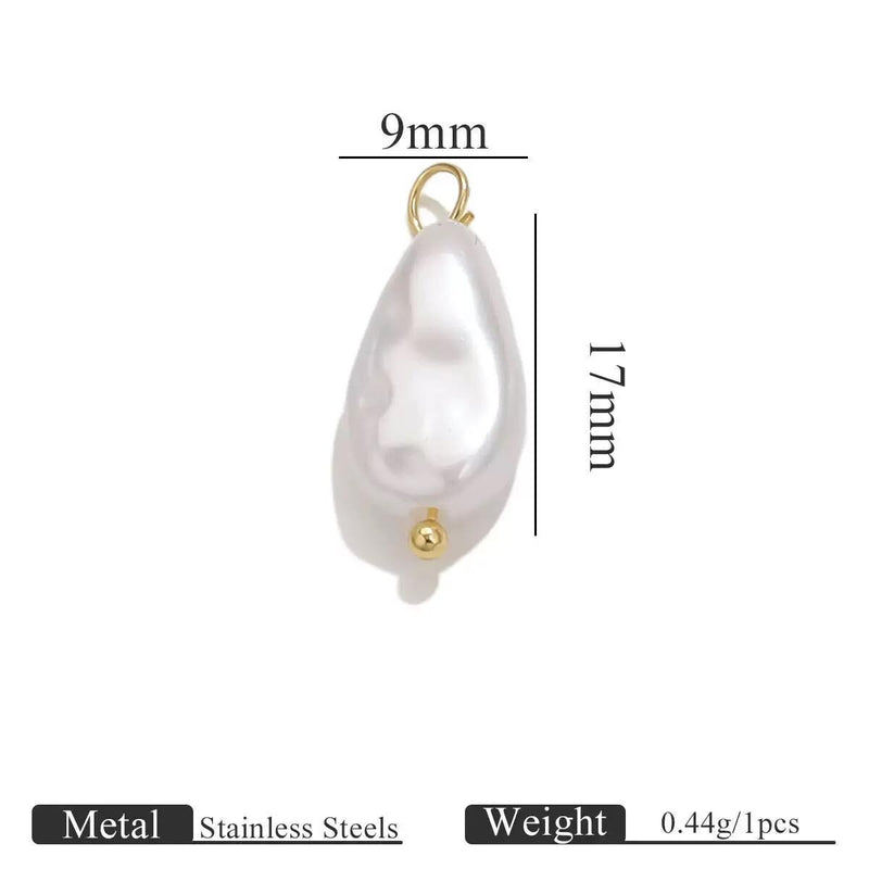 Gold Plated Faux Baroque Pearl Charms, Irregular Pendants