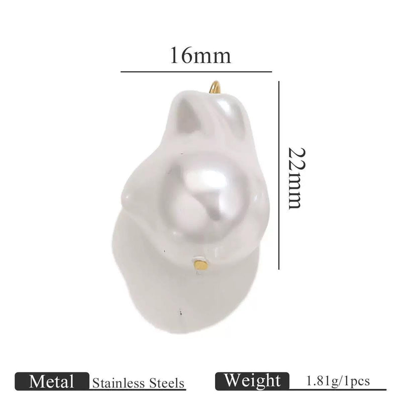 Gold Plated Faux Baroque Pearl Charms, Irregular Pendants