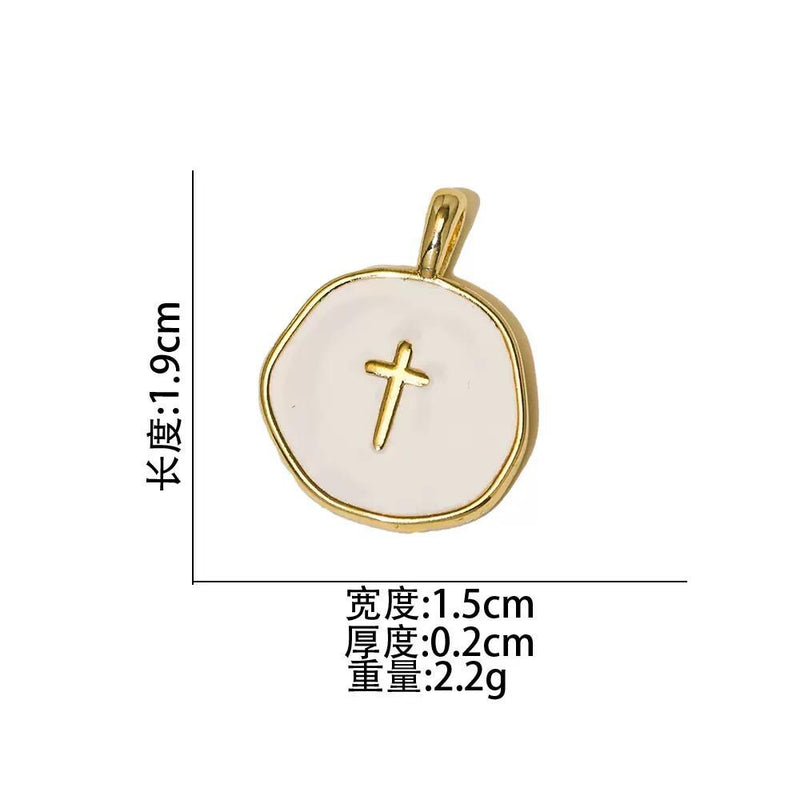 Gold Plated Mother of Pearl Charms, Heart Cross Butterfly Clover Religious Charms