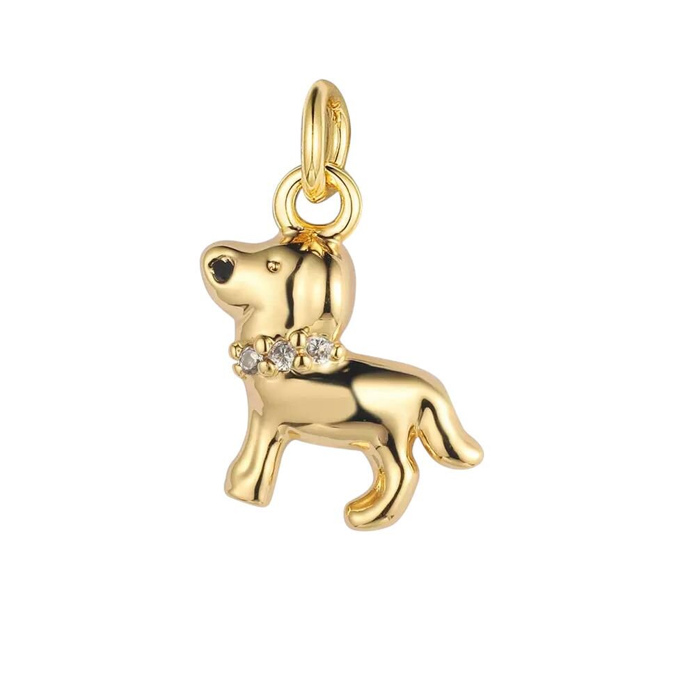Gold Plated Heart Animal Charms, CZ Leaf Star Pet Charms,