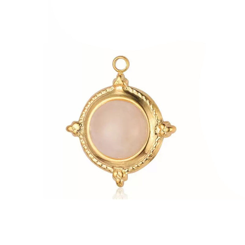 Gold Plated Vintage Style Stone Pendants,