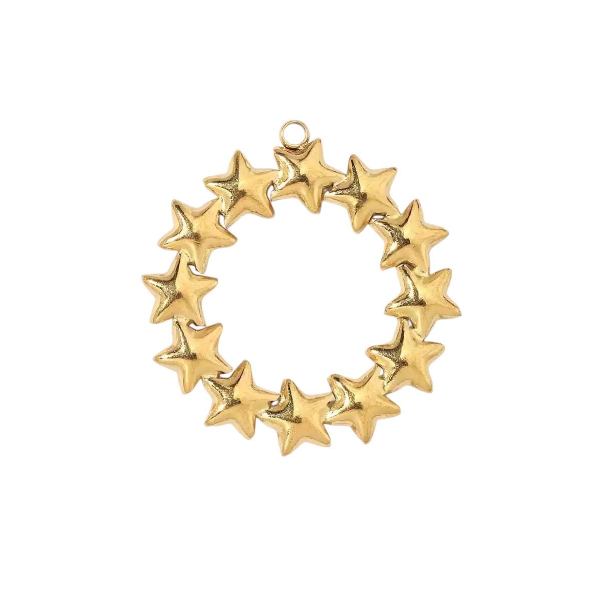 Gold Ocean & Nature Charms Collection, Starfish Turtle Dragonfly Fish Sun Pendant