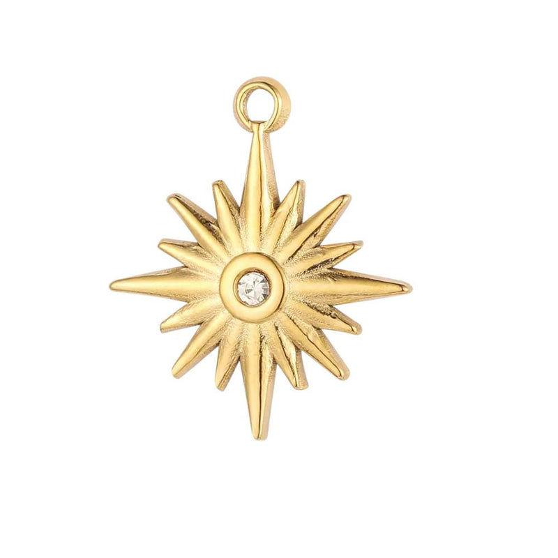 Gold Plated Evil Eye Charms, Celestial Heart Sun Star Hamsa Jewelry Charms
