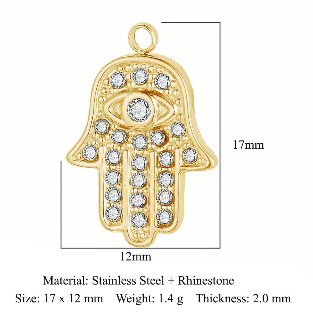 Gold Plated Evil Eye Charms, Celestial Heart Sun Star Hamsa Jewelry Charms