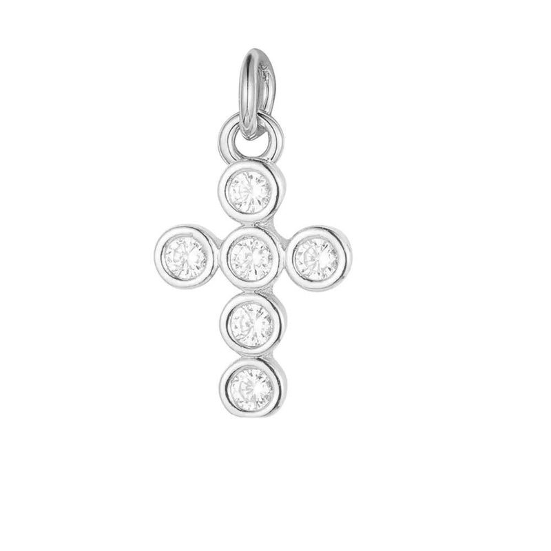 Gold Plated Cross Peace Shell Charms, CZ Religious Symbol Jewelry Pendants