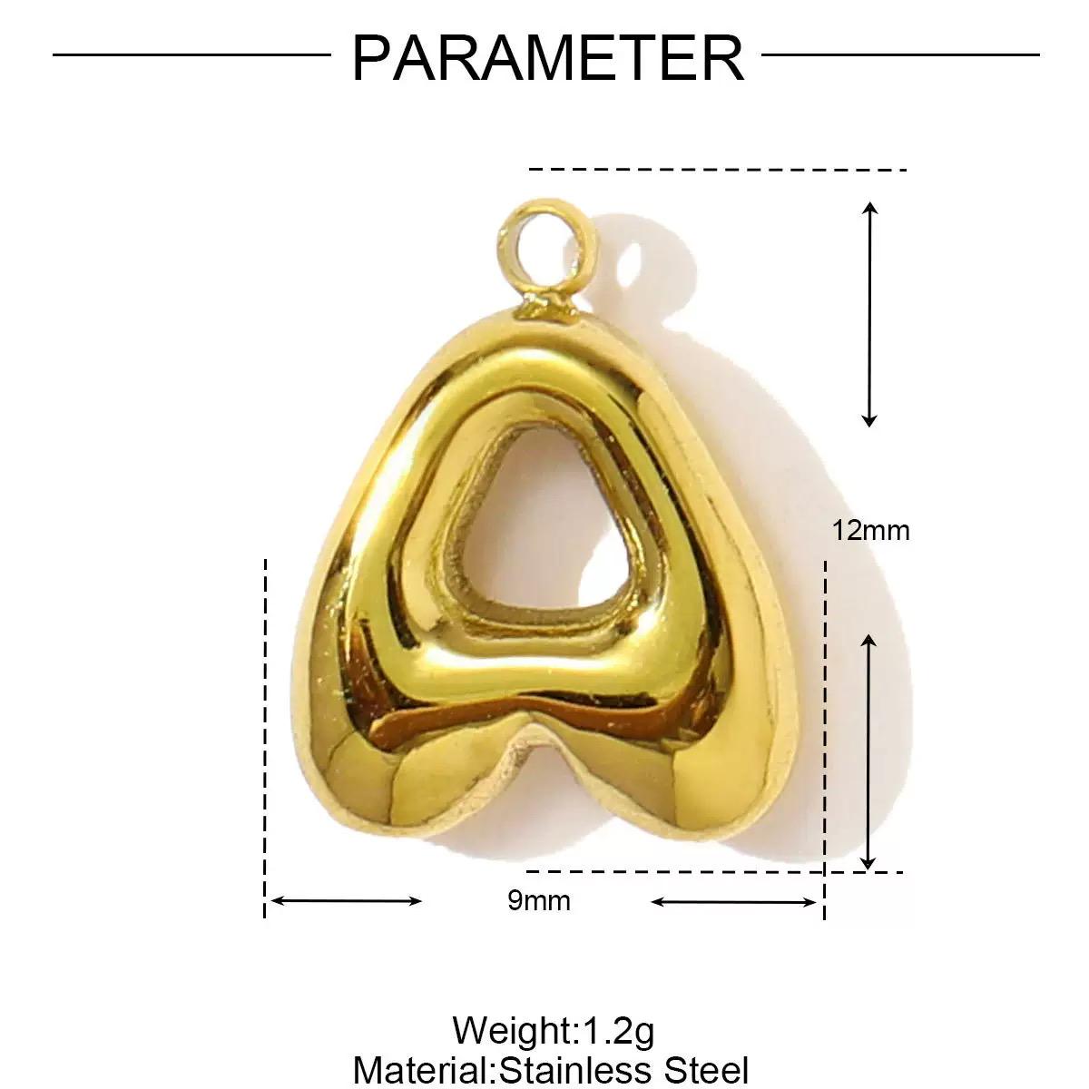 Gold Plated Alphabet Letter Charms, Bubble Initial Pendant AZ, DIY Jewelry
