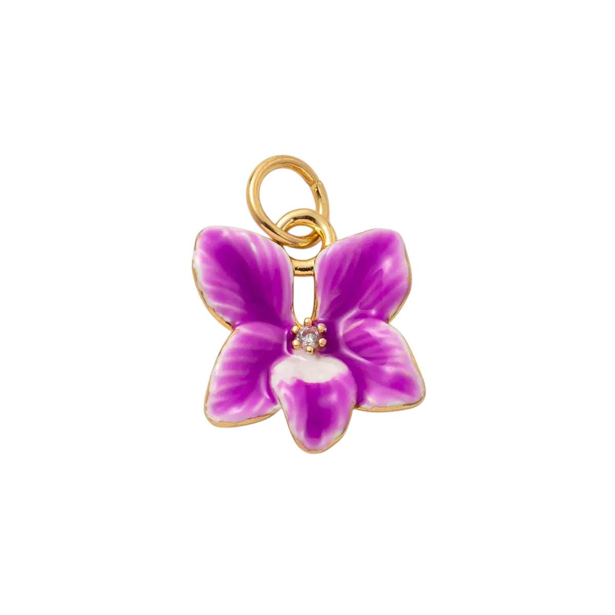 Gold Plated Enamel Flower Charms Set, Floral Pearl Fruit Heart Shoe Charms