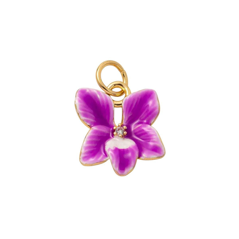 Gold Plated Enamel Flower Charms Set, Floral Pearl Fruit Heart Shoe Charms