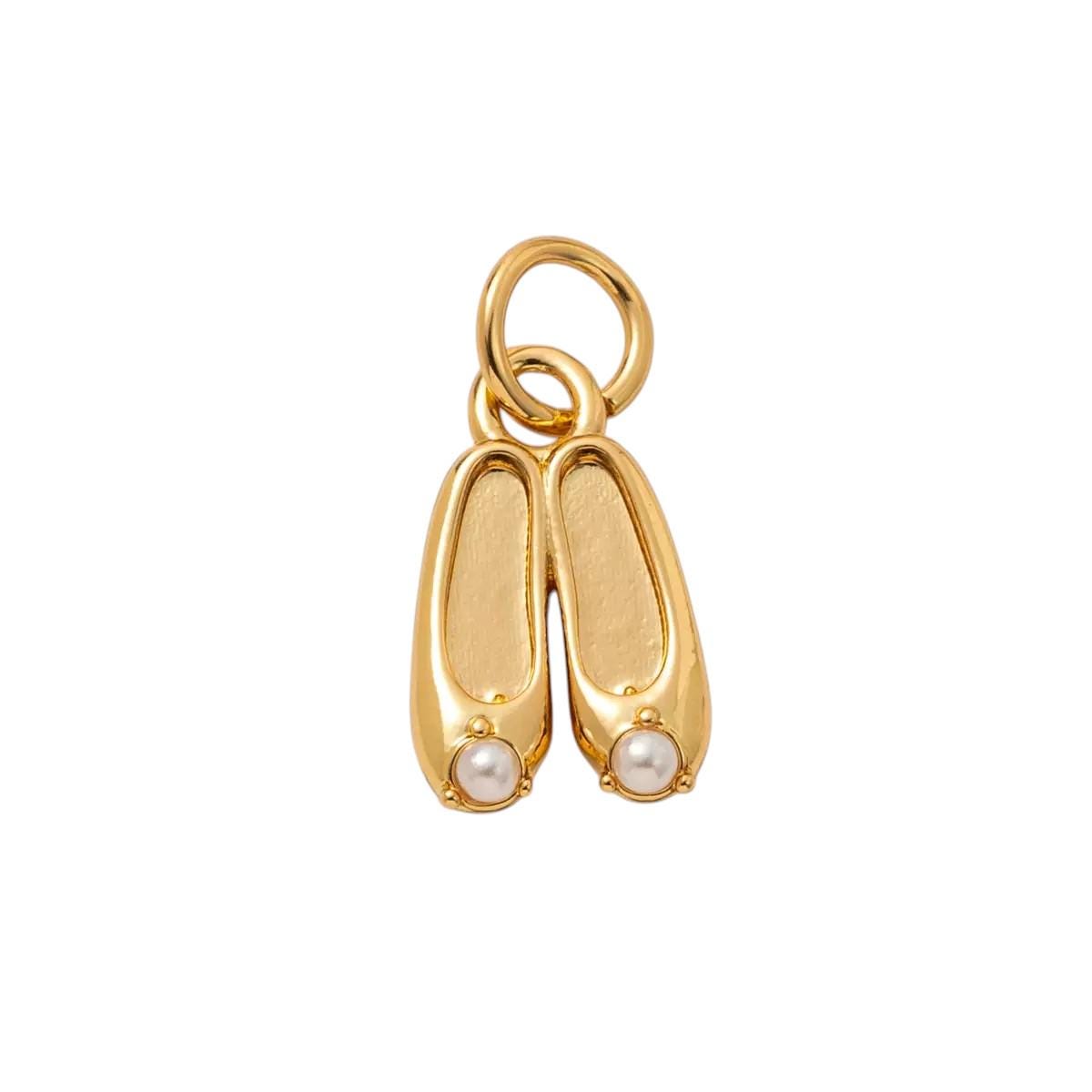 Gold Plated Enamel Flower Charms Set, Floral Pearl Fruit Heart Shoe Charms