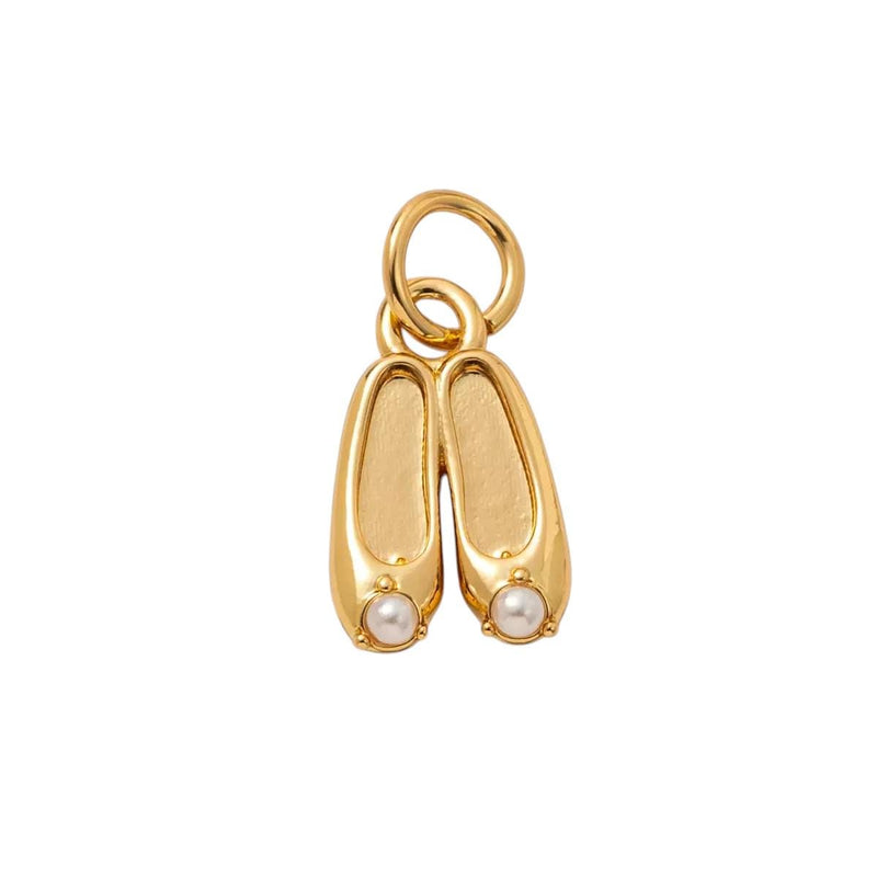 Gold Plated Enamel Flower Charms Set, Floral Pearl Fruit Heart Shoe Charms