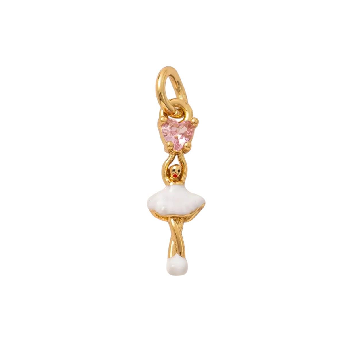 Gold Plated Enamel Flower Charms Set, Floral Pearl Fruit Heart Shoe Charms