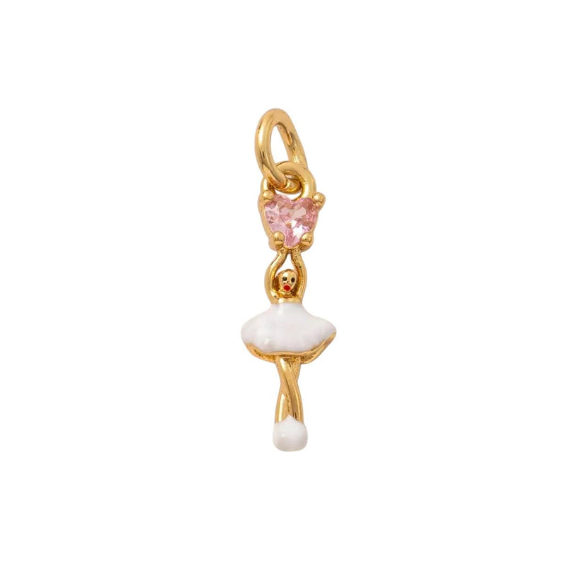Gold Plated Enamel Flower Charms Set, Floral Pearl Fruit Heart Shoe Charms