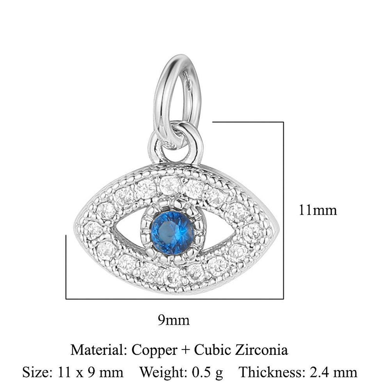 Gold Plated CZ Charms, Moon Lightning Cross Eye Star Charms, Religious Celestial Jewelry