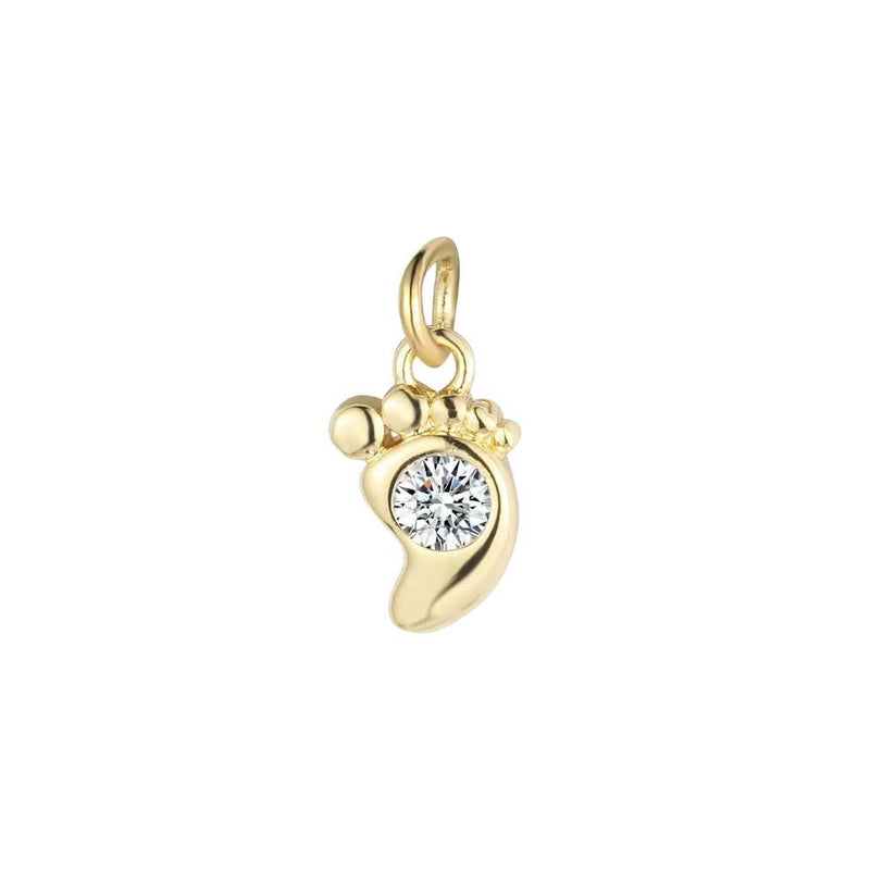 Gold Plated CZ Mini Charms Mix, Celestial Heart Flower Dolphin Footprint