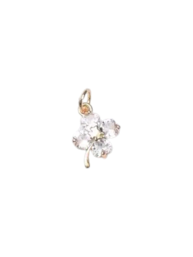 Gold Plated CZ Mini Charms Mix, Celestial Heart Flower Dolphin Footprint