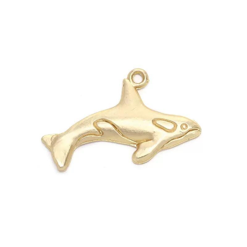 Gold Plated Ocean Charms Mix, Manatee Whale Alligator Shell Starfish