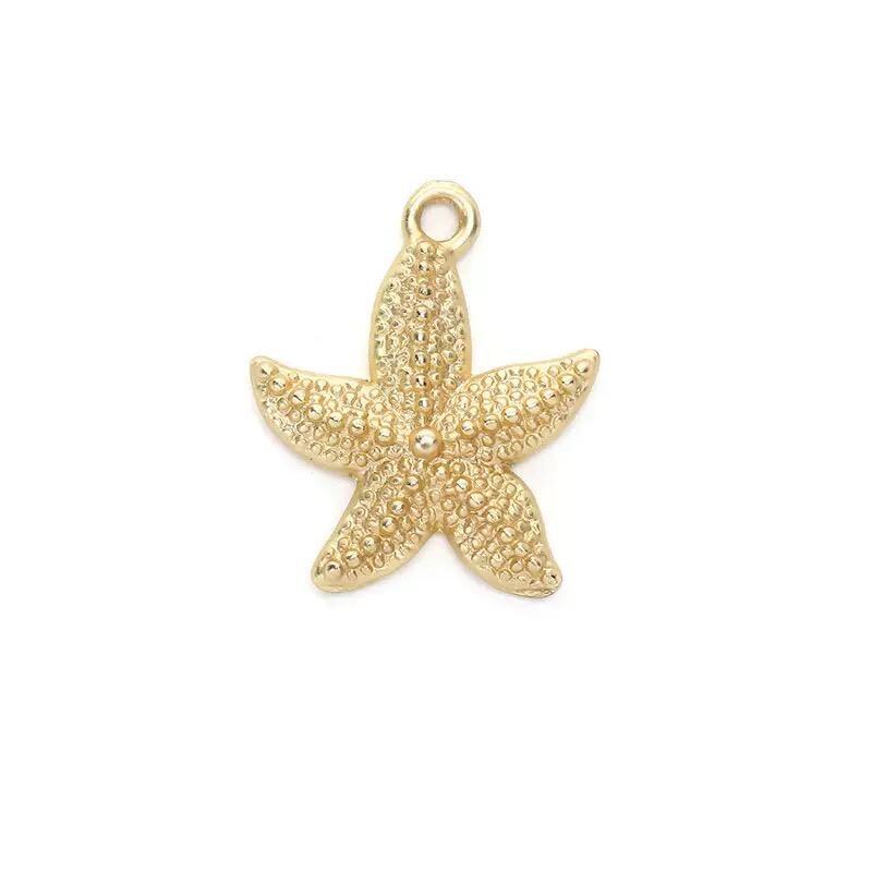 Gold Plated Ocean Charms Mix, Manatee Whale Alligator Shell Starfish