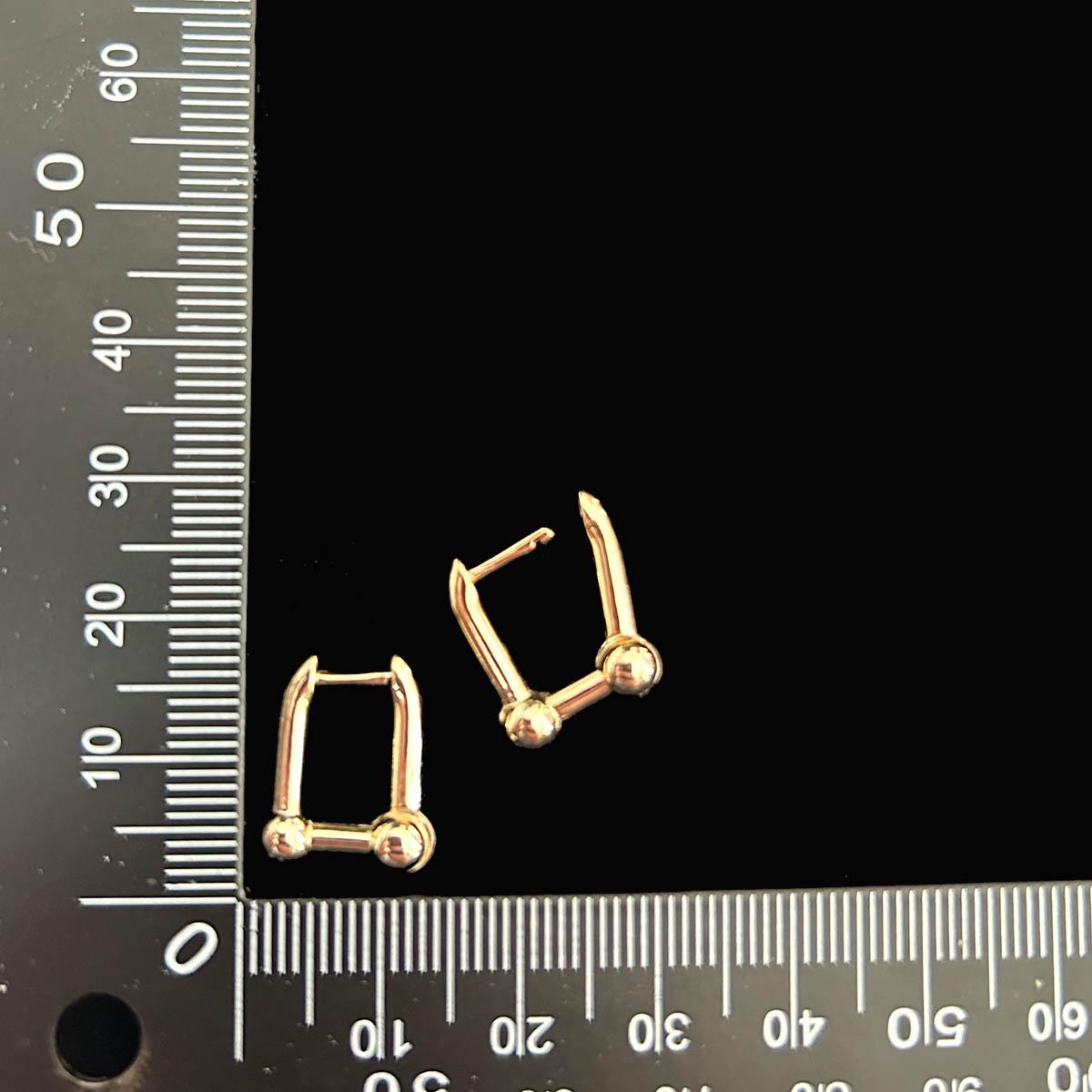 Gold Plated U-Shape Stud Earrings, Minimalist Geometric Design