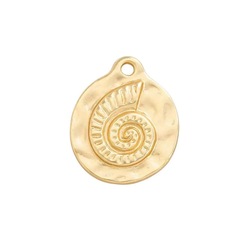 Gold Plated Ocean Charms, Sea Life Coin,