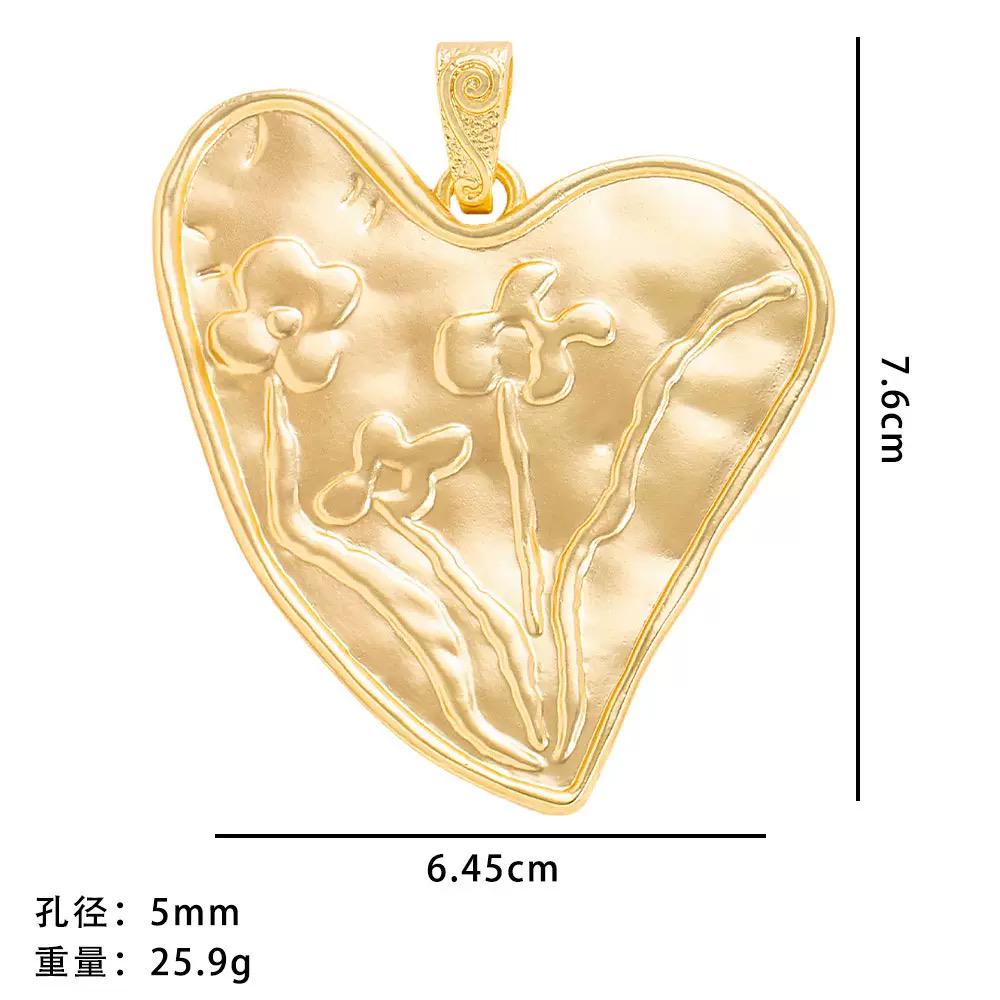Large Gold Plated Heart Charms  Hammered Statement Heart Pendants