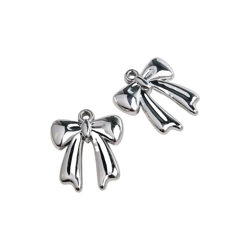 Acrylic Bow & Heart Charms  Puffy Hearts - Ribbon Bows