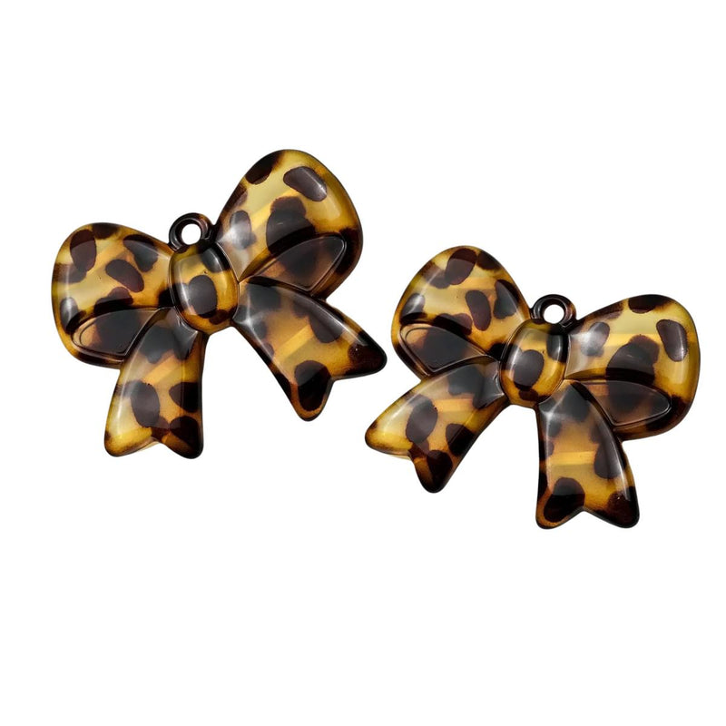 Acrylic Bow & Heart Charms  Puffy Hearts - Ribbon Bows