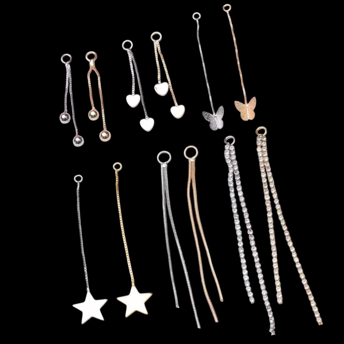 Gold Plated Dangle Chain Charms