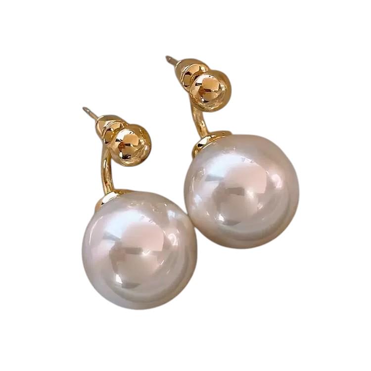 Gold Plated Pearl Drop Earrings  Floral, Baroque & Crystal Accents