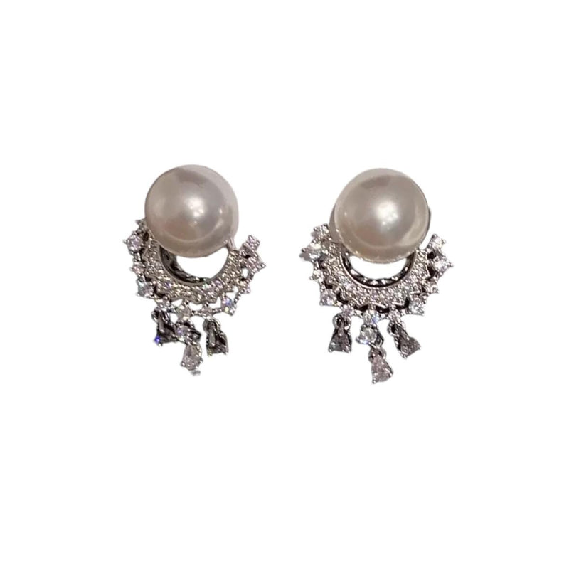 Gold Plated Pearl Drop Earrings  Floral, Baroque & Crystal Accents