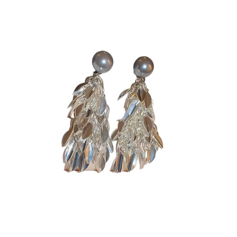 Gold Plated Pearl Drop Earrings  Floral, Baroque & Crystal Accents