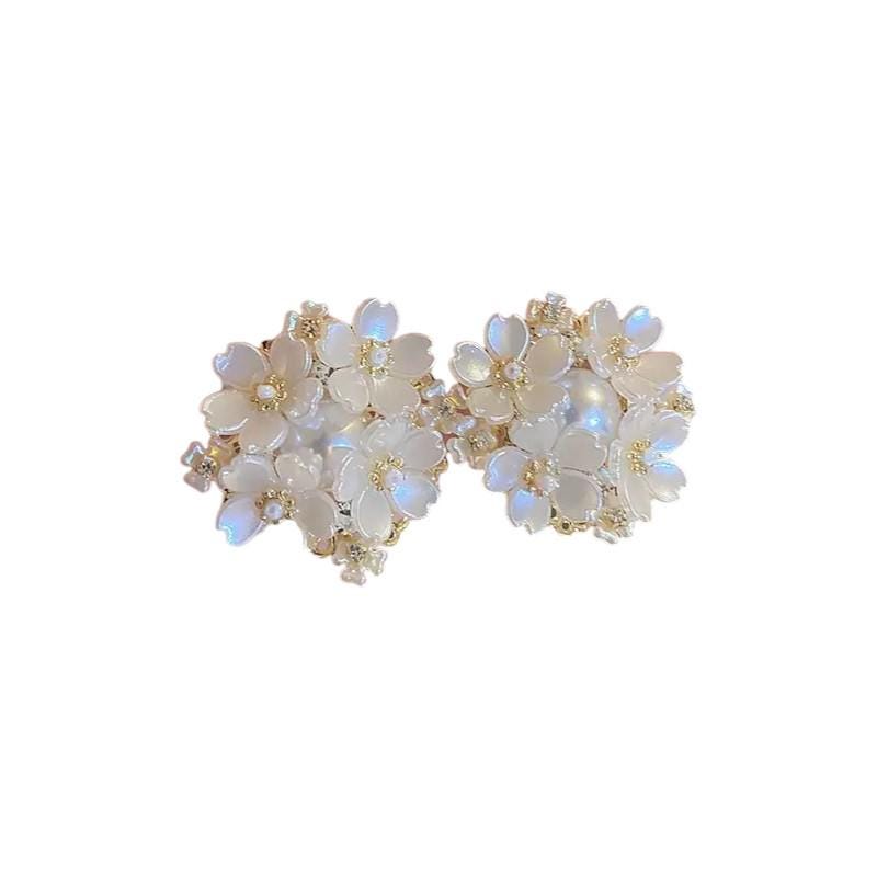 Gold Plated Pearl Drop Earrings  Floral, Baroque & Crystal Accents