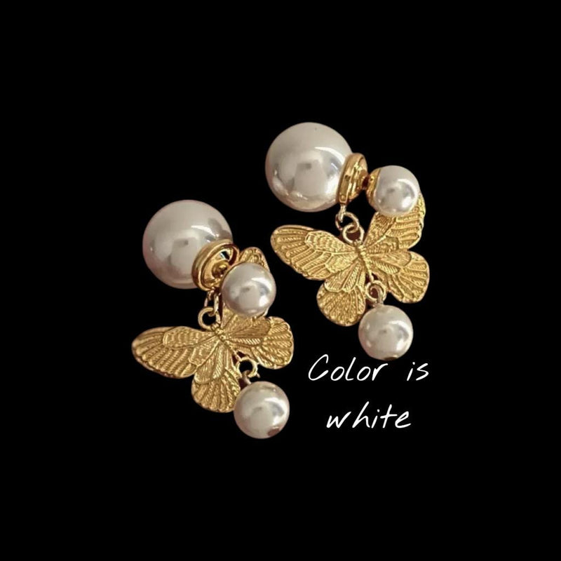 Gold Plated Pearl Earrings  Butterfly, Floral Hoop & Statement Styles