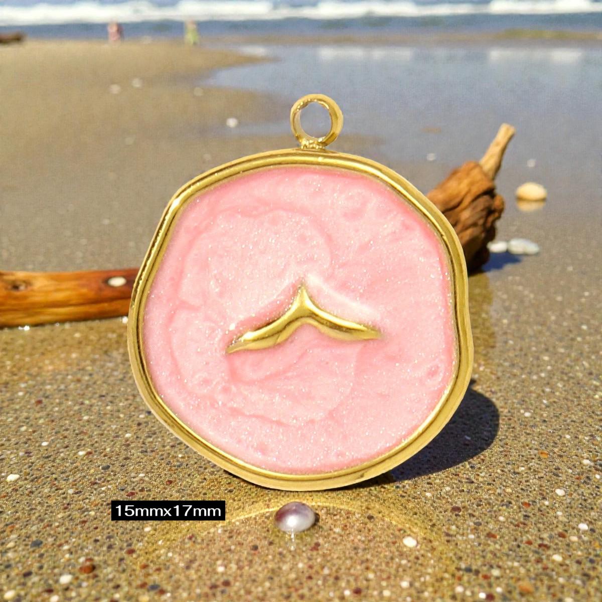 Gold Plated Beach Charms   Enamel Pendants for Necklaces & Bracelets / Ocean Jewelry