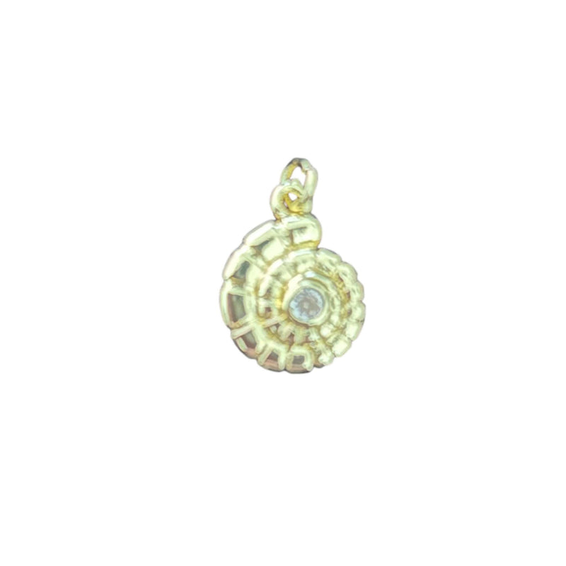 Gold Crab & Spiral Shell Charm Set, Ocean Jewelry Pendant