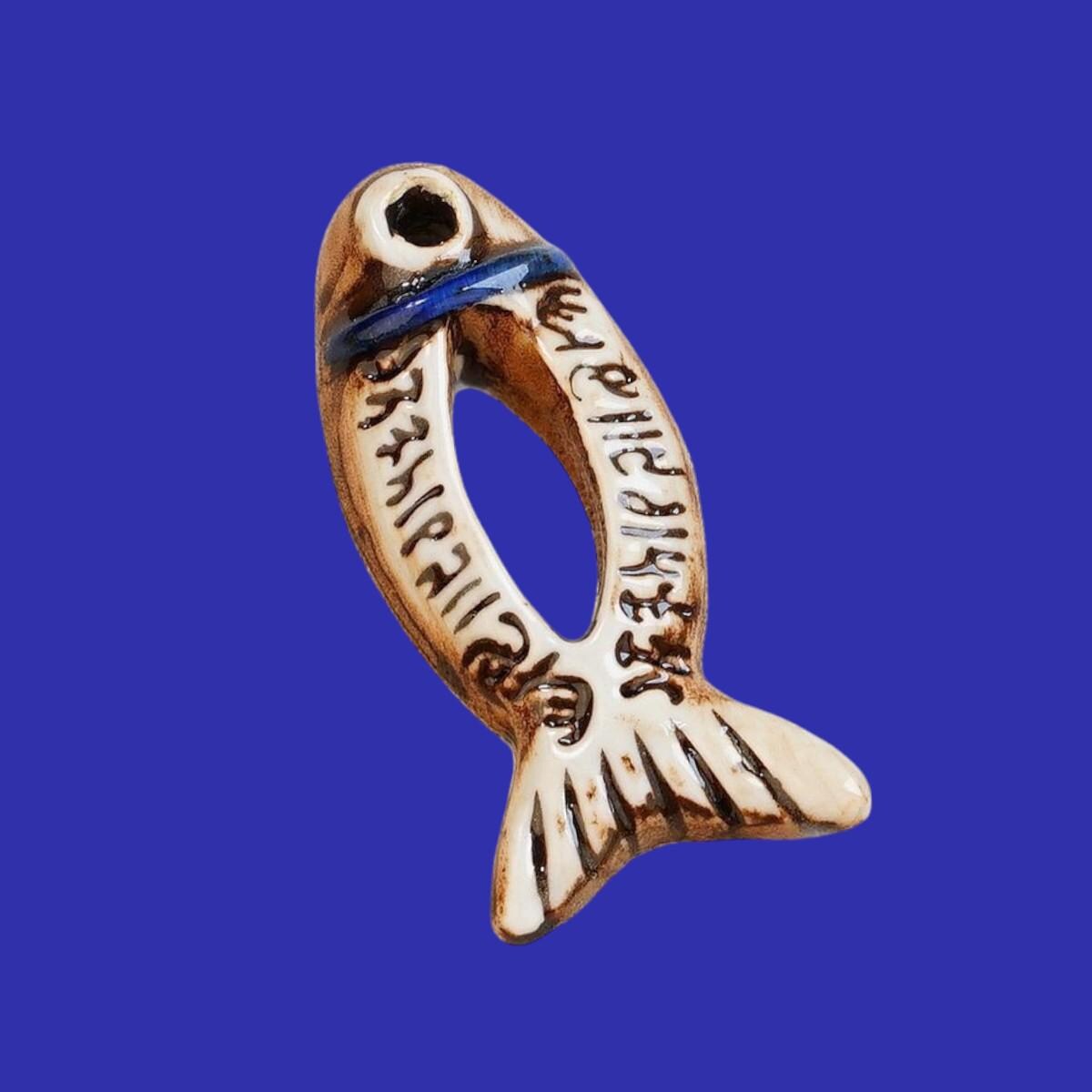 Hand Painted Ceramic Fish Charms, Nautical Jewelry Beads.