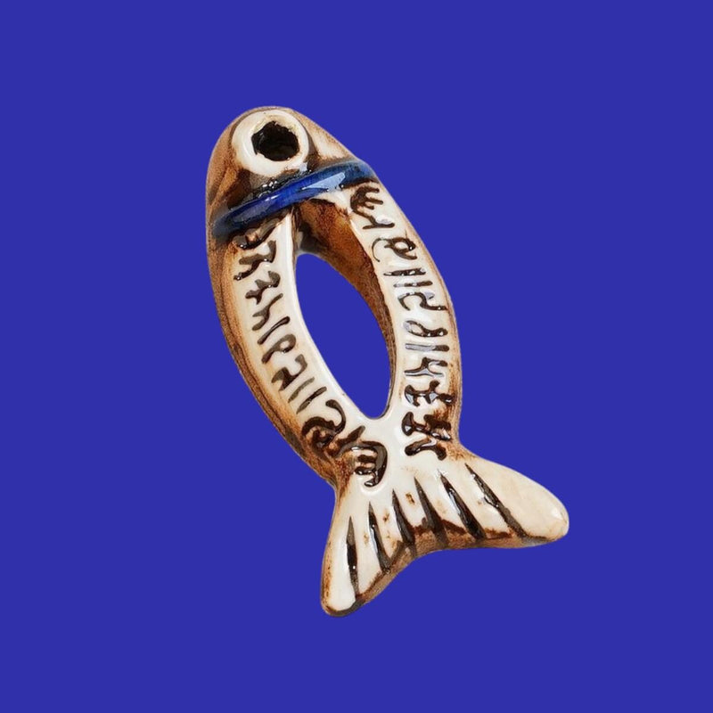 Hand Painted Ceramic Fish Charms, Nautical Jewelry Beads.