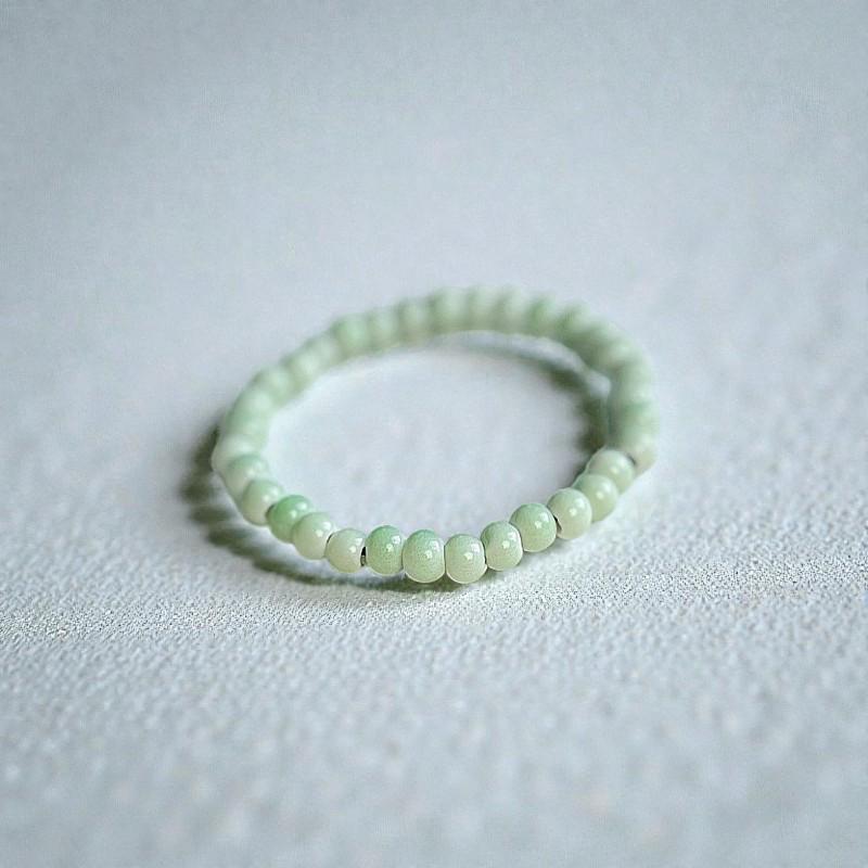 Ceramic Beaded Stretch Bracelets, Pastel & Earth Tone Handmade Bracelets, Stackable Boho Minimal Jewelry