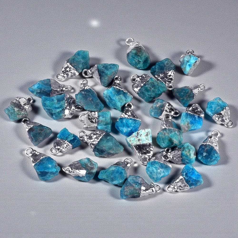 Raw Crystal Stone Pendants, Natural Gemstone Rough Point Charms, Healing Crystal