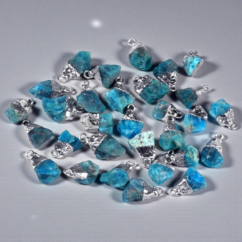 Raw Crystal Stone Pendants, Natural Gemstone Rough Point Charms, Healing Crystal