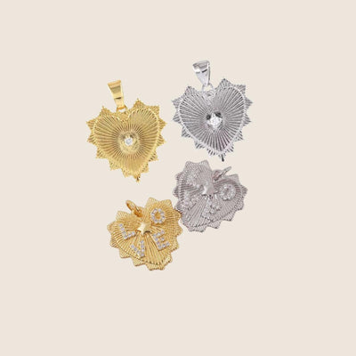 Gold Plated Heart & Star Pendant Charm