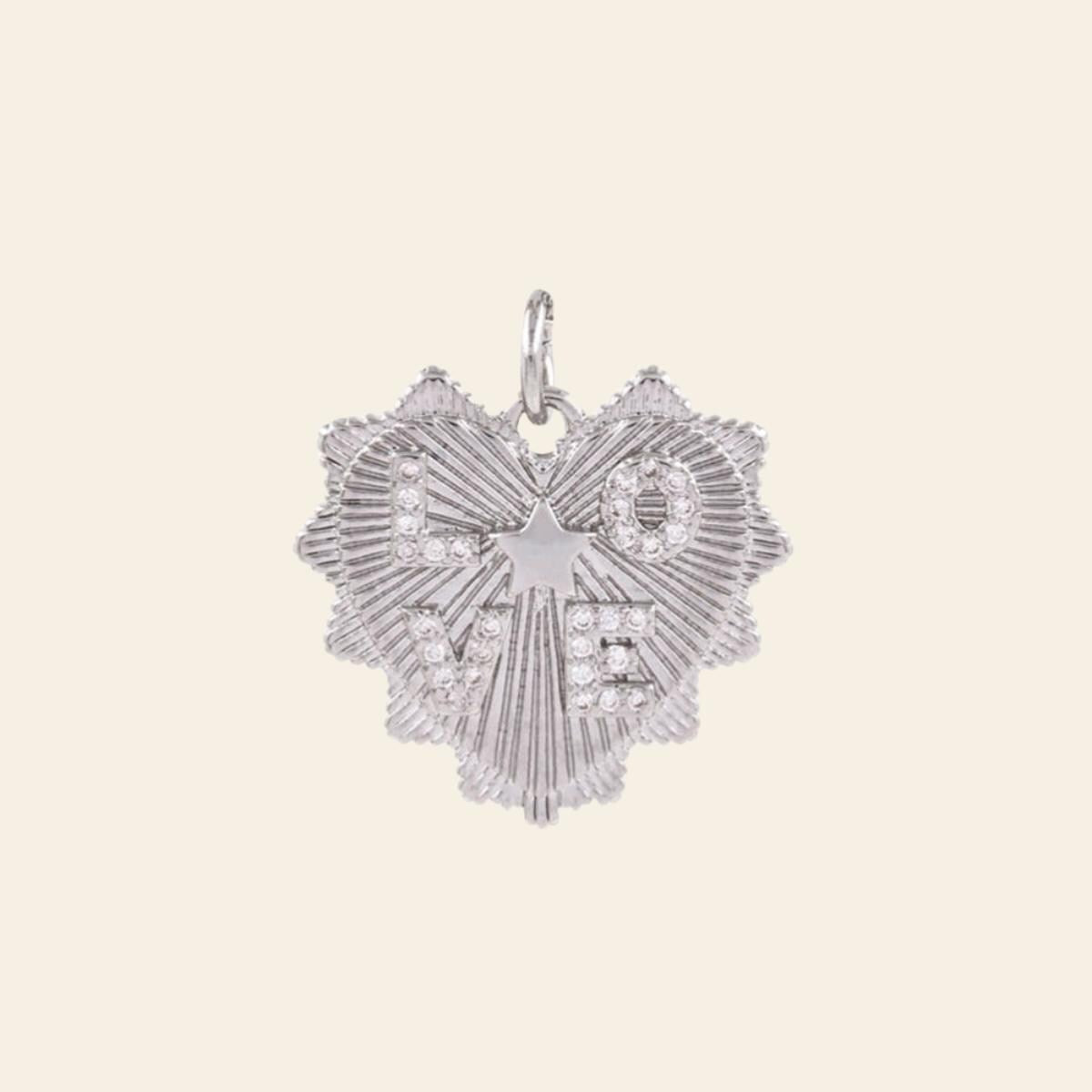 Gold Plated Heart & Star Pendant Charm