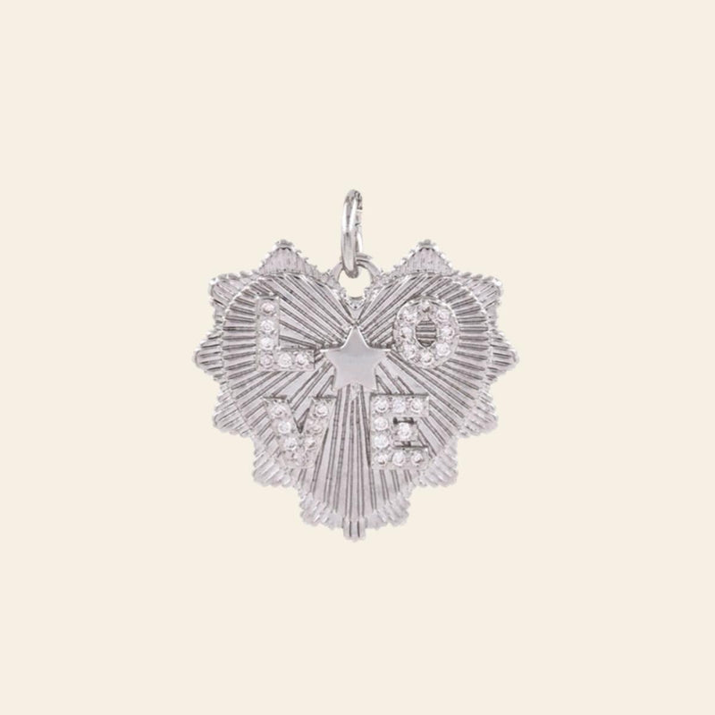 Gold Plated Heart & Star Pendant Charm