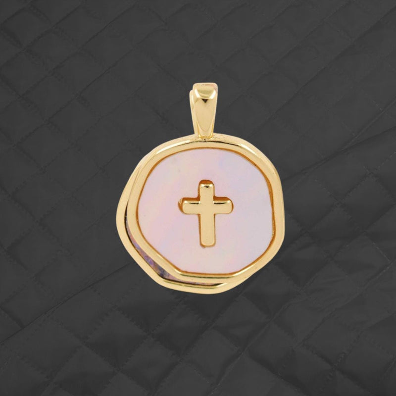 Gold Plated Shell Pendant | Mother of Pearl, Abalone Charm