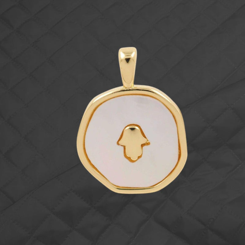 Gold Plated Shell Pendant | Mother of Pearl, Abalone Charm