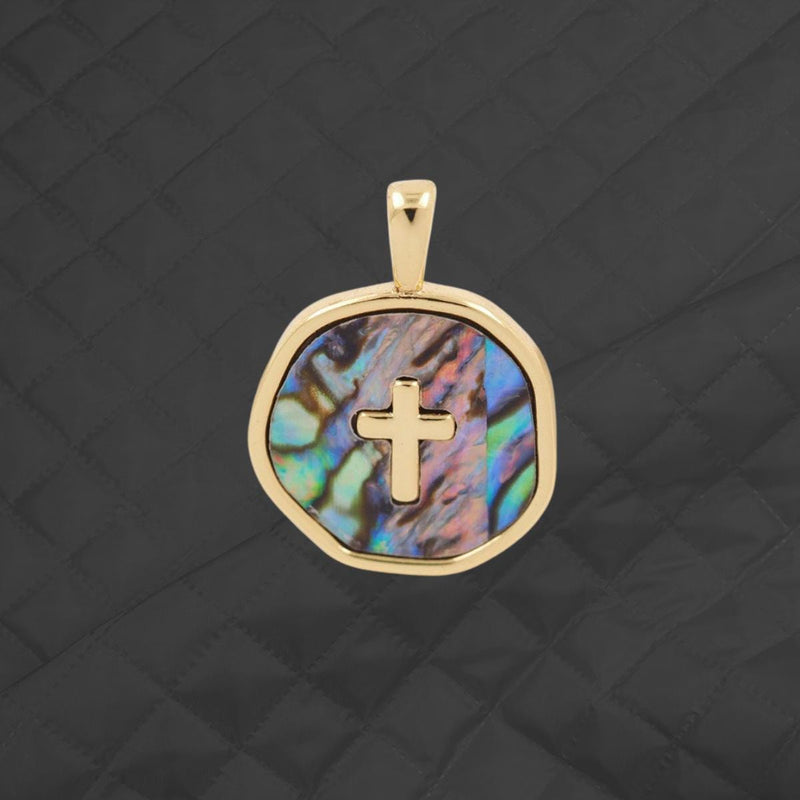 Gold Plated Shell Pendant | Mother of Pearl, Abalone Charm