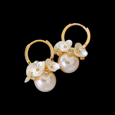 Gold Plated Pearl Earrings  Butterfly, Floral Hoop & Statement Styles